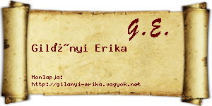 Gilányi Erika névjegykártya